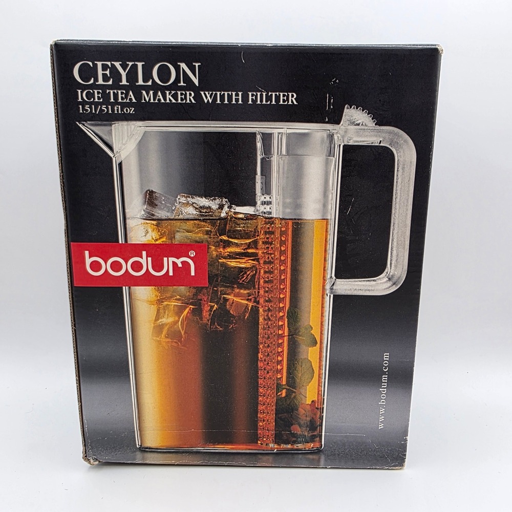 Bodum Ceylon Ice Tea Maker with Filter 1.5L 51oz Clear Acrylic Pitcher 1470